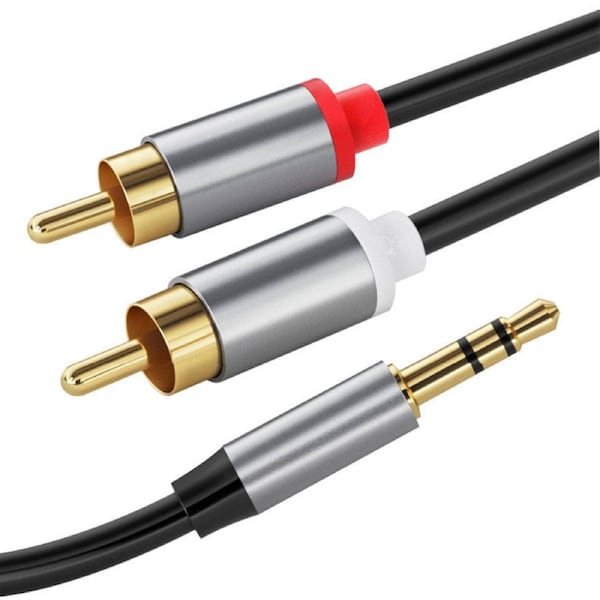 3.5mm Stereo Jack to 2x RCA Plugs Male to Male Aux Audio Cable Adapter 1M