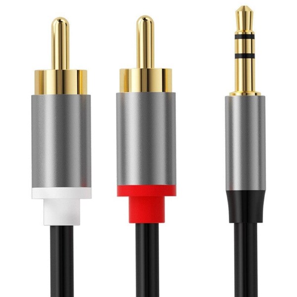 2M 3.5mm Stereo Jack to 2x RCA Plugs Male to Male Aux Audio Cable Adapter