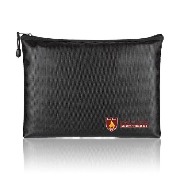 27x16cm Fireproof Document Bag Silicone Coated Fiberglass Safe Money Bag Pouch