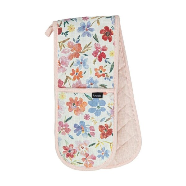 Ladelle Camille Soft Durable Double Oven Mitt Cookware Floral