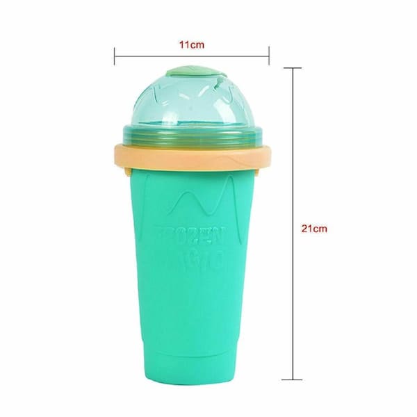 Slushie Maker Cup Quick Freeze Magic Squeeze Cup Milkshake Cup Ice Cream Maker Green