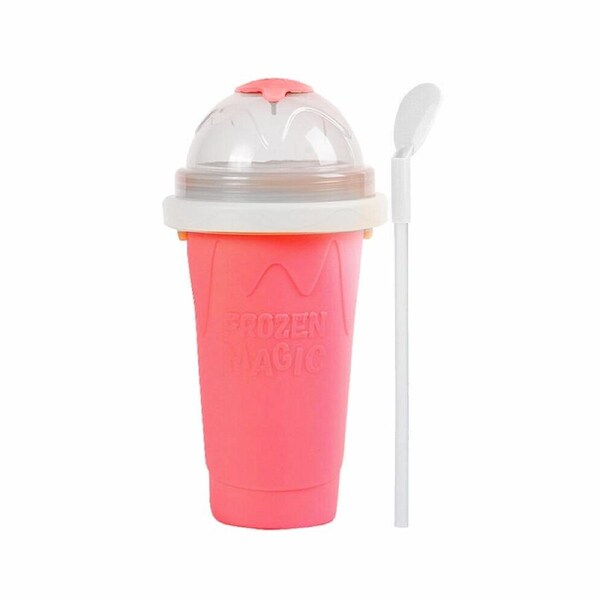Slushie Maker Cup Quick Freeze Magic Squeeze Cup Milkshake Cup Ice Cream Maker Pink