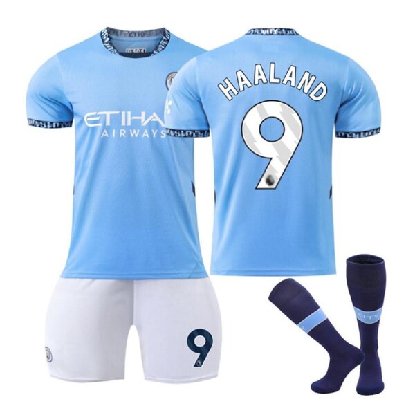 Nevenka HAALAND #9 Manchester City Club Home Jersey Soccer Jersey Kit Football T-shirt Set for Adult Kids 24