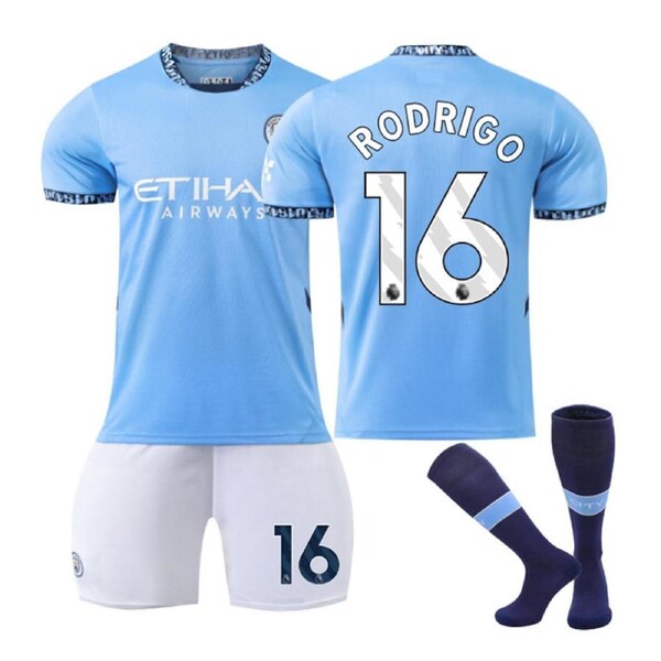 Nevenka RODRIGO #16 Manchester City Club Home Jersey Soccer Jersey Kit Football T-shirt Set for Adult Kids XL