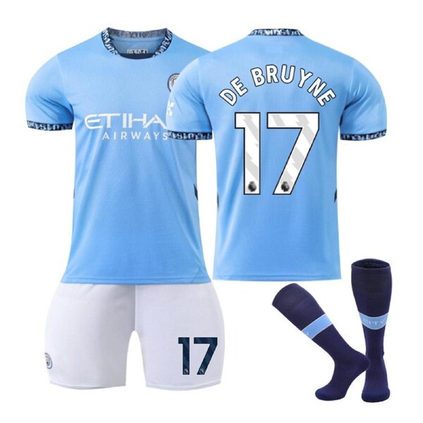 Nevenka DE BRUYNE #17 Manchester City Club Home Jersey Soccer Jersey Kit Football T-shirt Set for Adult Kids 2XL