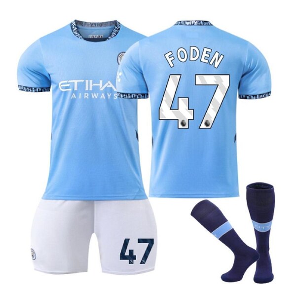Nevenka FODEN #47 Manchester City Club Home Jersey Soccer Jersey Kit Football T-shirt Set for Adult Kids 2XL