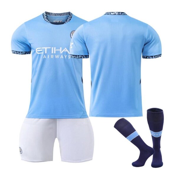 Nevenka Manchester City Club Home Jersey Soccer Jersey Kit Football T-shirt Set for Adult Kids 24