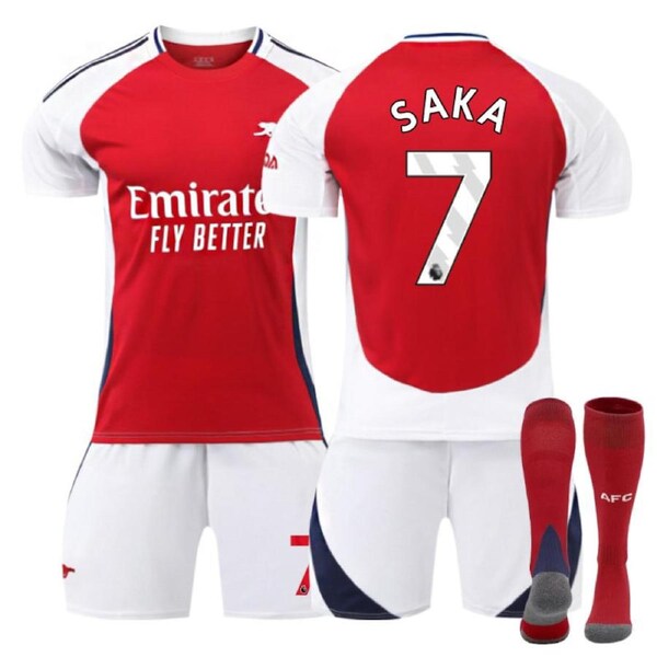 Nevenka SAKA #7 Arsenal Club Home Jersey Soccer Jersey Kit Football T-shirt Set for Adult Kids 20