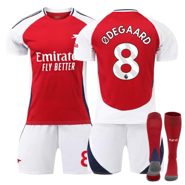 Nevenka ?DEGAARD #8 Arsenal Club Home Jersey Soccer Jersey Kit Football T-shirt Set for Adult Kids M