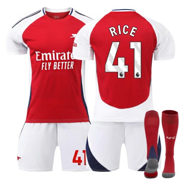 Nevenka RICE #41 Arsenal Club Home Jersey Soccer Jersey Kit Football T-shirt Set for Adult Kids 20