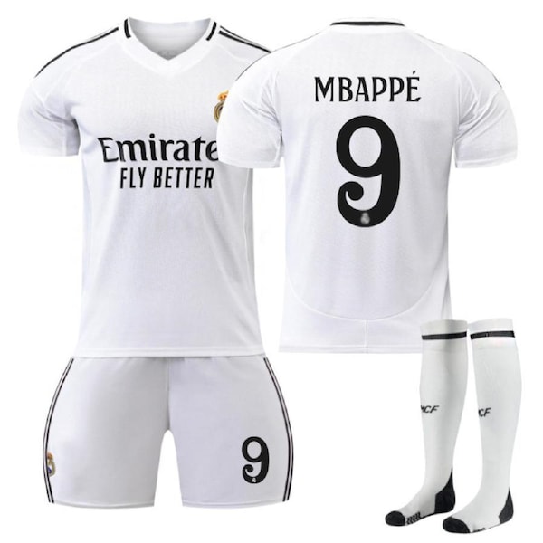 Nevenka MBAPPE #9 Real Madrid Club Home Jersey Soccer Jersey Kit Football T-shirt Set for Adult Kids 24