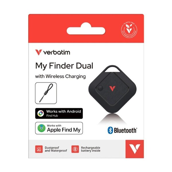 Verbatim My Finder Dual Channel Wireless Tracker Rechargeable Black