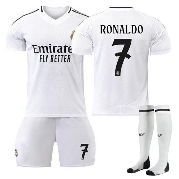 Nevenka RONALDO #7 Real Madrid Club Home Jersey Soccer Jersey Kit Football T-shirt Set for Adult Kids 2XL