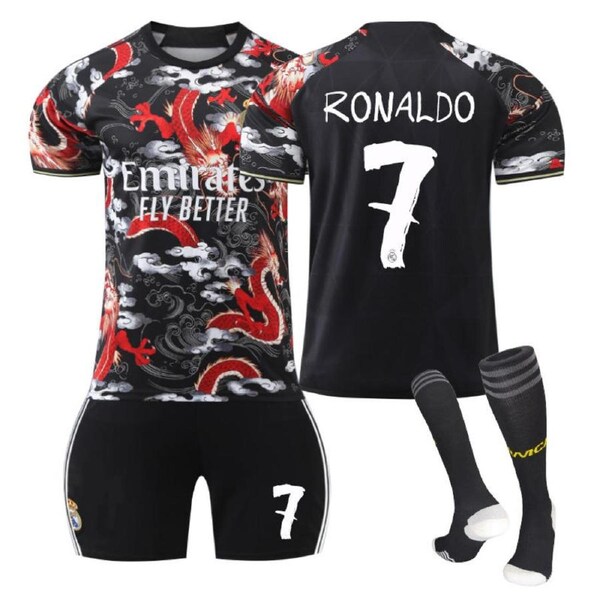 Nevenka RONALDO #7 Dragon Pattern Commemorative Edition Soccer Jersey Kit Football Set for Adult Kids XL