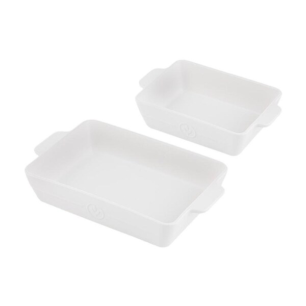 2pc Ladelle Essentials Baking Dish Set Kitchen Home Cooking White
