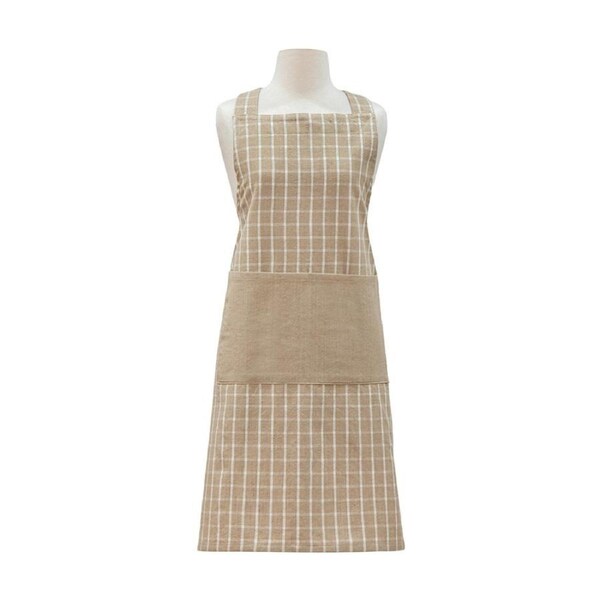 Ladelle Hemingway Cotton Linen Cross Back Kitchen Apron Taupe