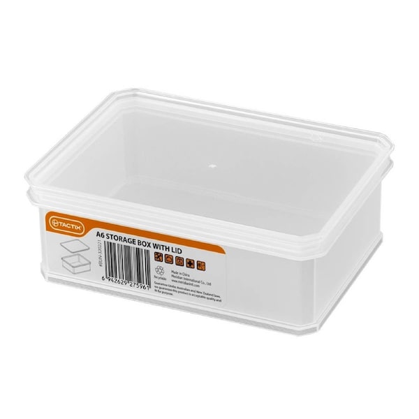 Tactix Small A6 Storage Container 1L Plastic Stackable with Lid 163 x 118 x 58mm