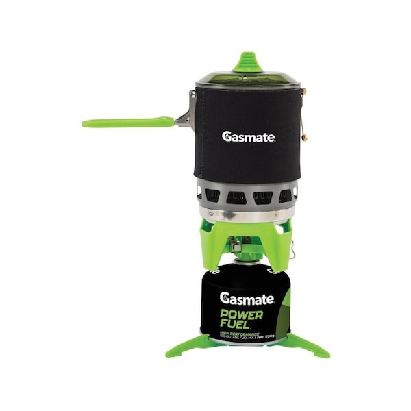 Gasmate Turbo Butane Portable Stove & Pot Set, 0.8L Pot, 3.2kW Burner for Camping