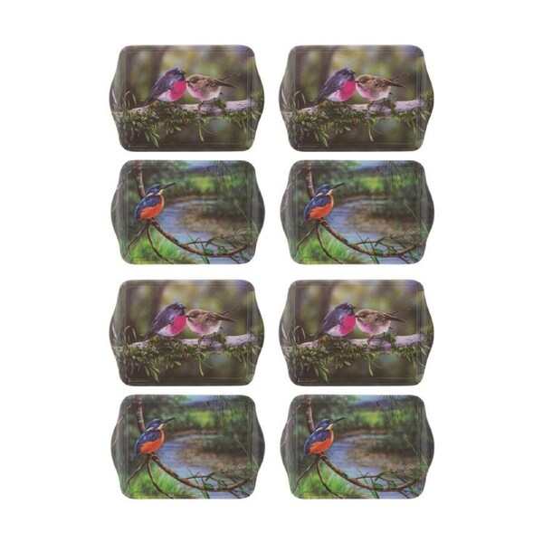 4x 2pc Ashdene Aus Small Birds Scatter Tray Set Serveware Kingfish/Robin