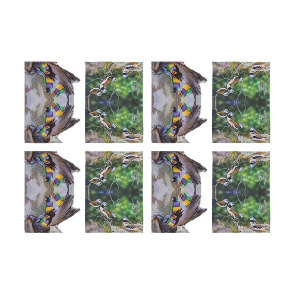 4x 2pc Ashdene Aus Small Birds Finch Kitchen Tea Towels Animal Art