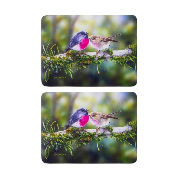 2x Ashdene Aus Small Birds Surface Protector Placemat Robin Animal Art