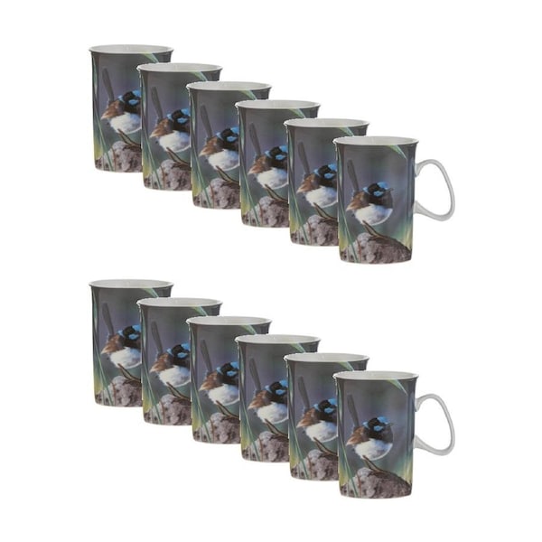 12x Ashdene Aus Small Birds Drinking Mug Cup Blue Wren Animal Photography