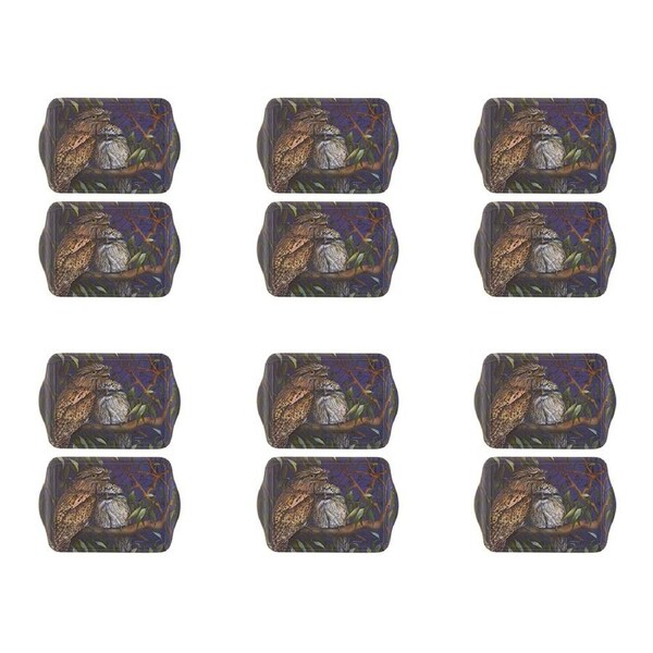 6x 2pc Ashdene Midnight Tawny Bird Scatter Tray Set Serveware Frogmouth