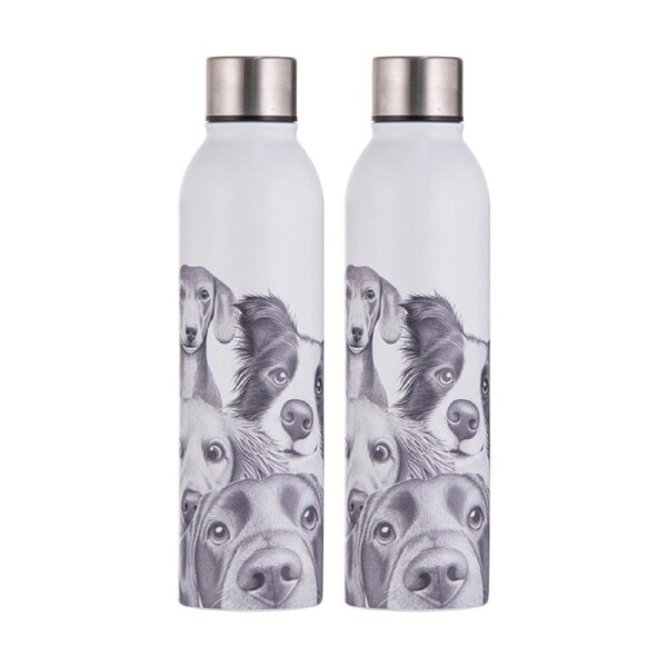 2x Ashdene Peeking Pups Stainless Steel Insulated Drink Bottle Animal Art