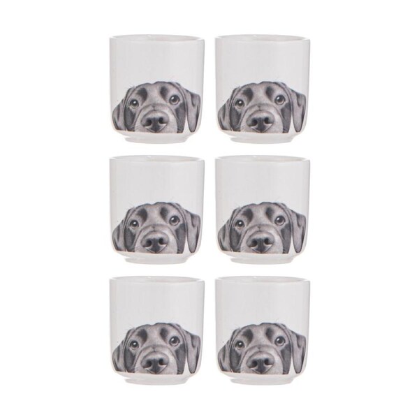 3x 2pc Ashdene Peeking Pups Ceramic Egg Cups Serveware Set Labrador