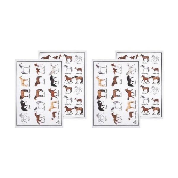 2x 2pc Ashdene Best In Breed Horse Farm Kitchen Tea Towels Animal Art