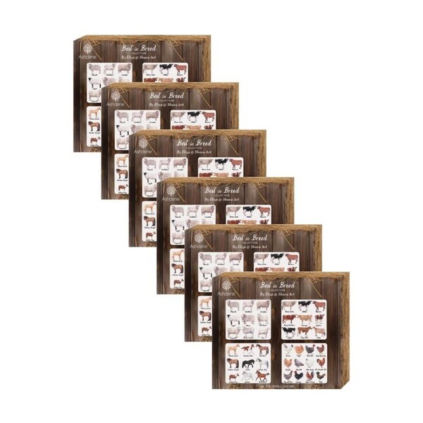6x 4pc Ashdene Best In Breed Assorted Coaster Serveware Set Animal Art