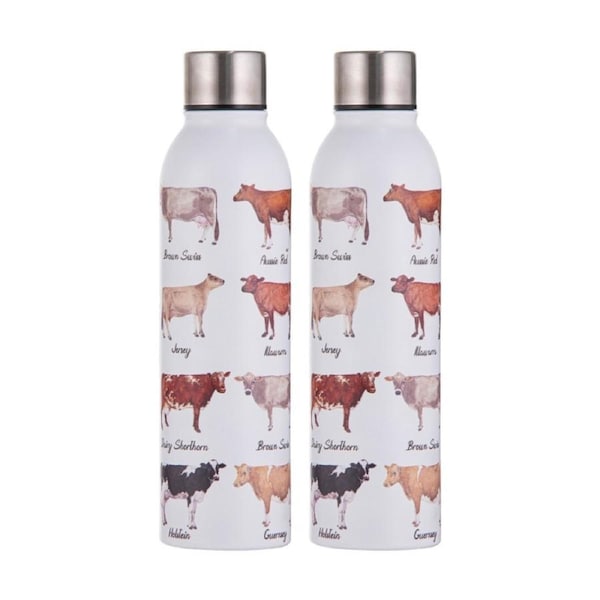 2x Ashdene Best In Breed Stainless Steel Insulated Drink Bottle Dairy Cow