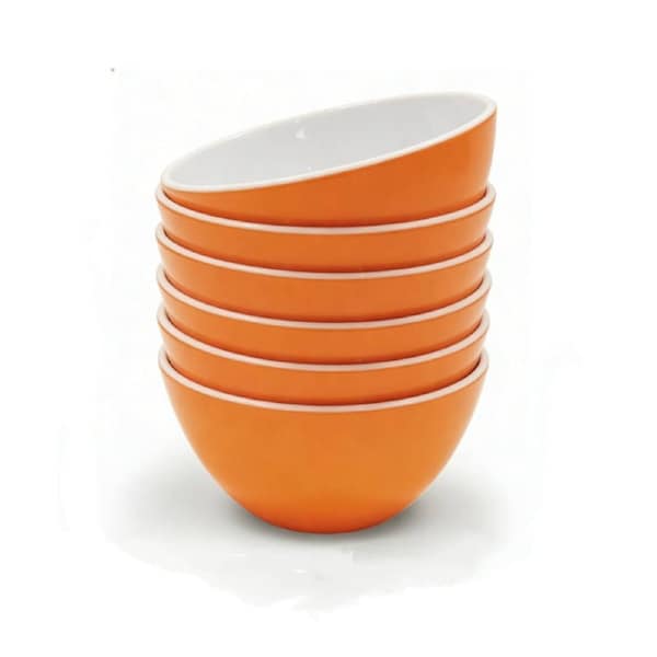 Henni & Friends Cereal Soup Salad Bowls Set of 6 in Orange