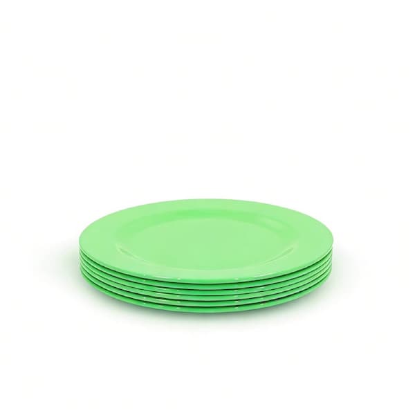 Henni & Friends 25CM Melamine Plates (Set of 6 Green) BPA-free