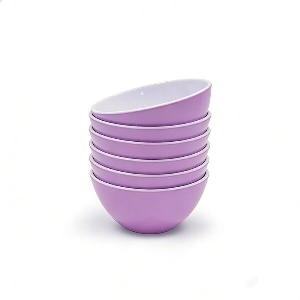 14.5CM Melamine Cereal/Soup/Salad/Rice Bowls, Set of 6 in Purple