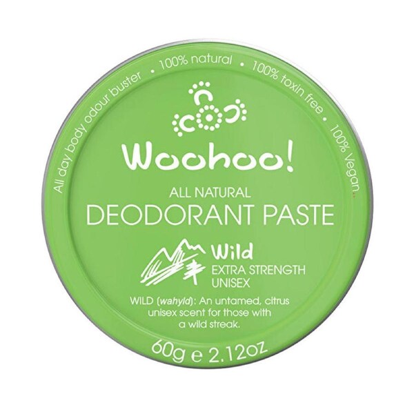 Woohoo Deodorant Paste Wild (Extra Strength Unisex) Tin 60g 60g