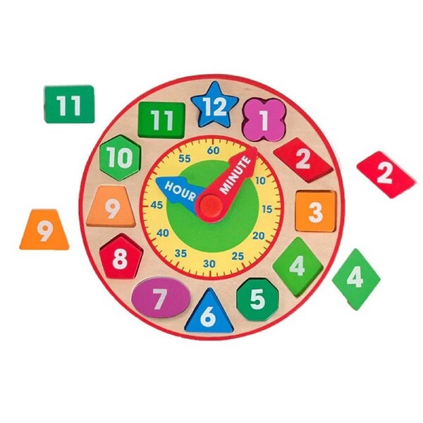 Melissa and Doug Wooden Shape Sorting Clock