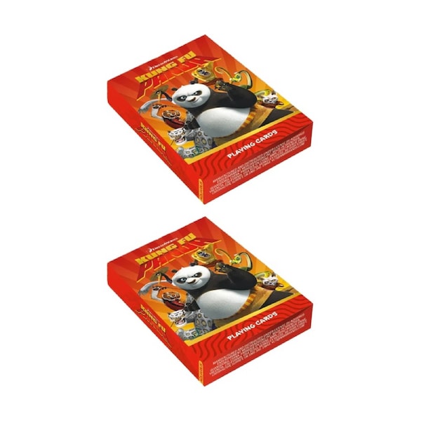 2x Aquarius Kung Fu Panda Collectible Playing Cards Deck Game Multicolour