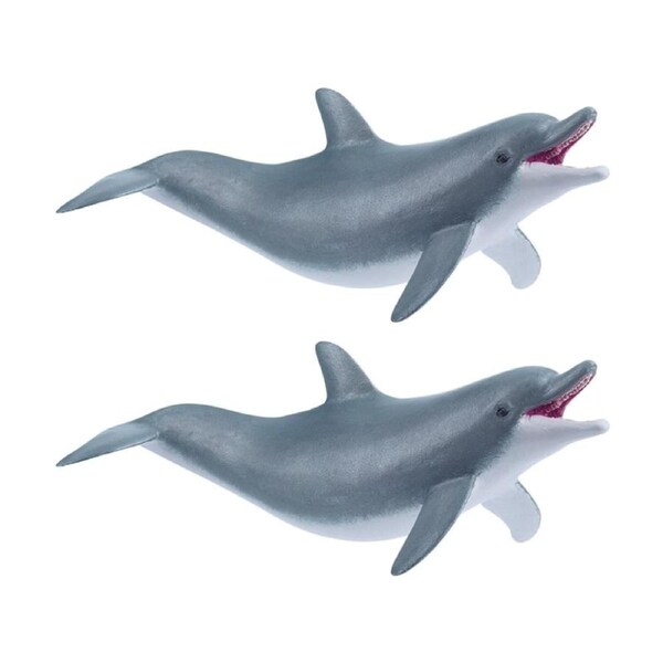 2x Papo France Dolphin Detailed Small Animal Figurine Play Toy Grey