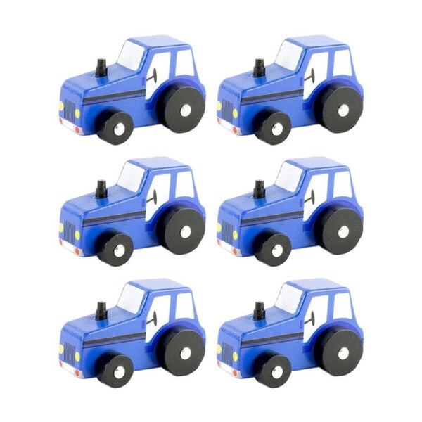 6x Keycraft Wooden Tractor Colourful Painted Finish Toy Assorted