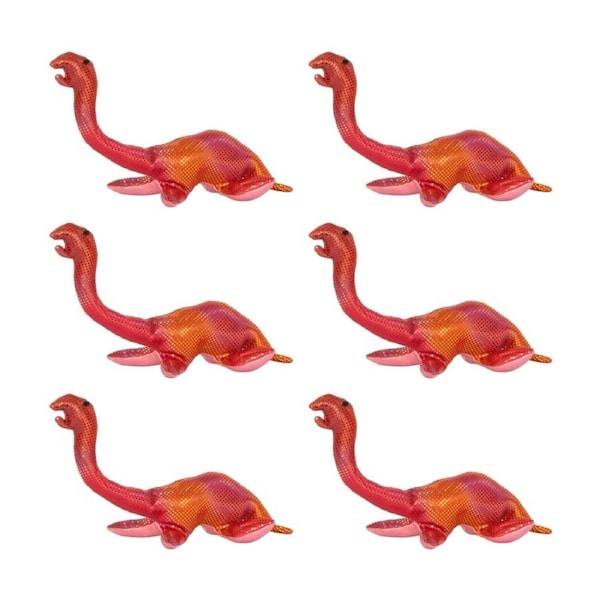 6x Keycraft Sandimals Dinosaur Colourful Shimmering Fabric Plush Toy Assorted