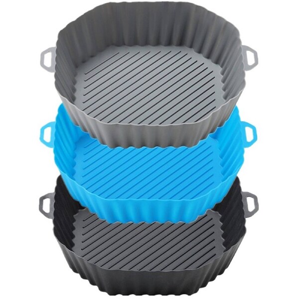 3 Pcs Household Silicone Air Fryer Liner Replacement Microwave Oven Tray