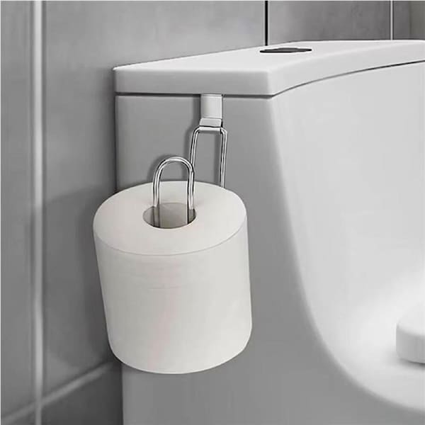 2 Pack Wall Mount Paper Towel Holder Functional Roll Paper Holder Bathroom Organizer