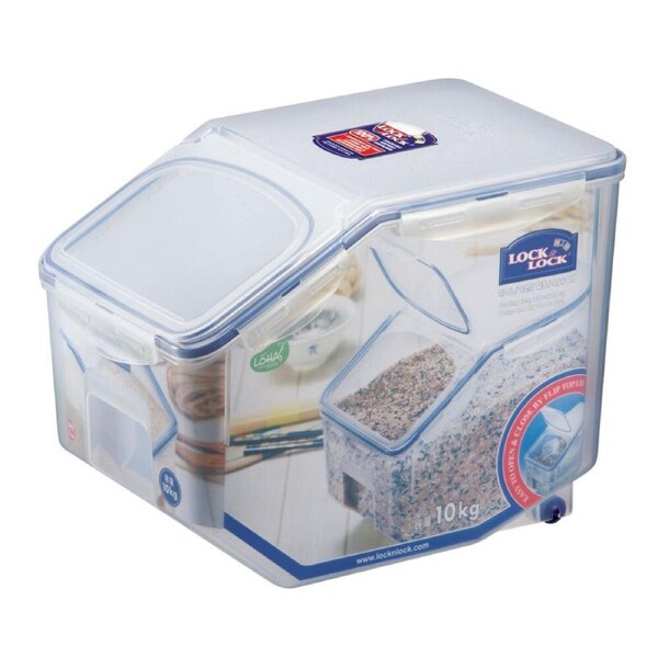 Lock & Lock Classic Rice Storage Container W/ Flip Top Lid & Cup 12 Litre