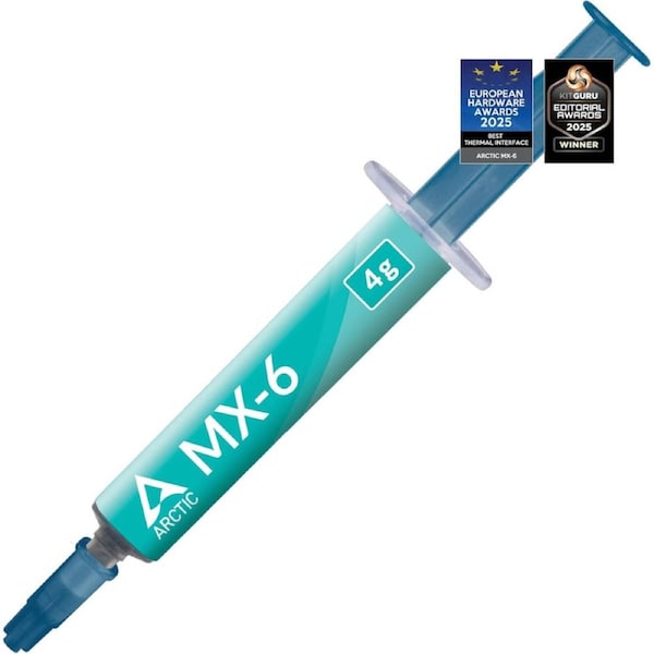 Arctic MX-6 (4g) - Ultimate Performance Thermal Paste for CPU, Consoles, Graphics Cards, Laptops, Very High Thermal Conductivity, Long Durability, Non-Conductive, Non-Capacitive