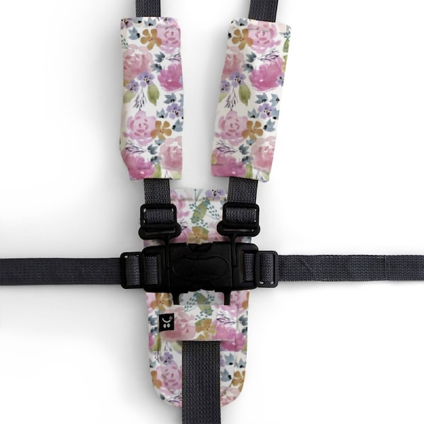 OutlookBaby 3 Piece Harness Cover Set - Floral Delight
