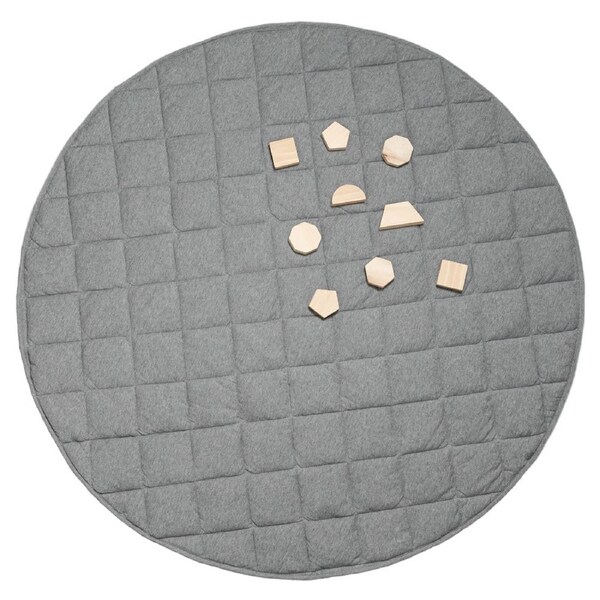 OutlookBaby Jersey Quilted Play Mat (Waterproof Backing) - Grey