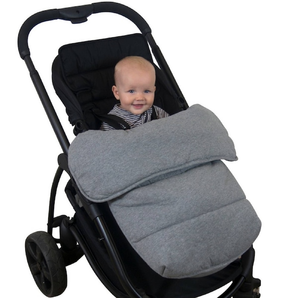OutlookBaby Jersey Cotton Stay-Put Pram Quilt/Footmuff - Light Grey