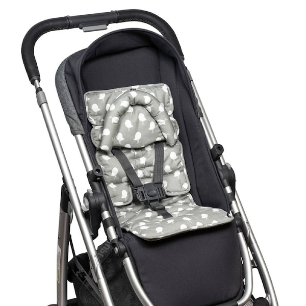 OutlookBaby Mini Pram Liner with adjustable head support - Grey Birds
