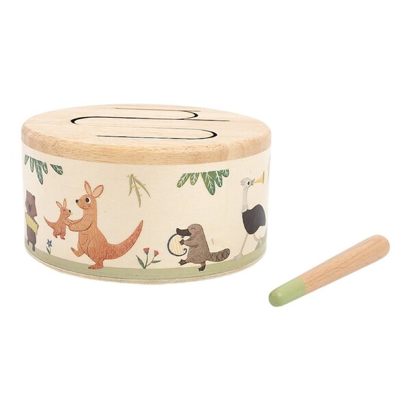 Onya Kids Outback Beats Wooden Drum with Australian Animals